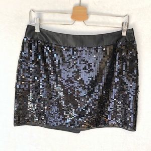 NWT Express Black Sequin Mini Skirt Women’s 6